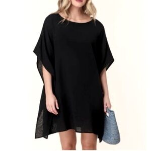 NWT Andie THE MAGDALENA KAFTAN Cotton Gauze Swim Cover Up BLACK Small / Medium